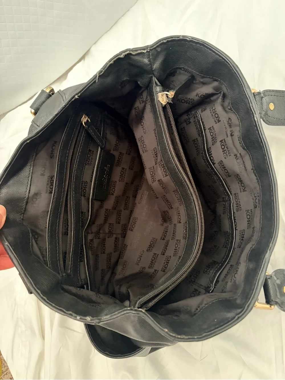 Michael Kors Black Tote with Gold-Tone Hardware
